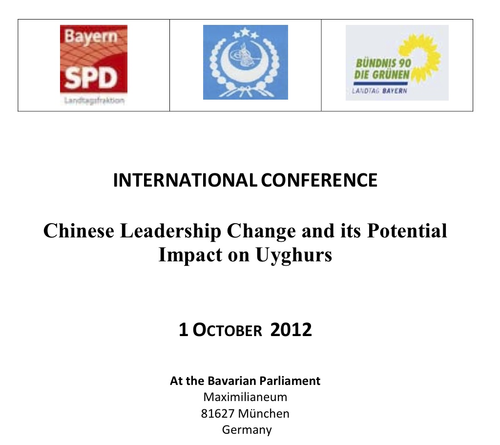 INTERNATIONALE KONFERENZ am 1. Oktober im Bayerischen Landtag: „Machtwechsel in China und die Auswirkungen auf die Uiguren“